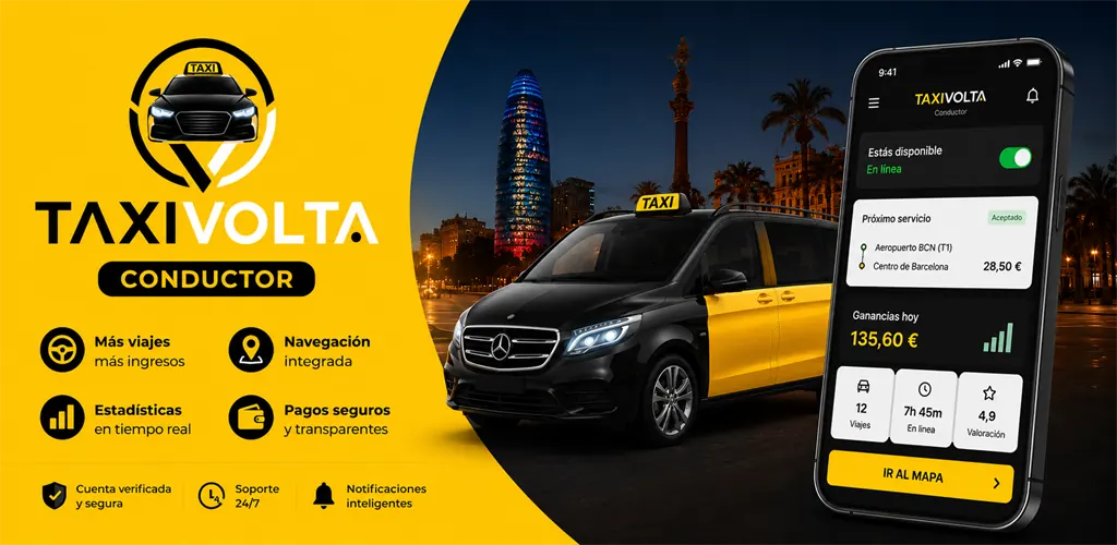 Banner de la app TaxiVolta Conductor